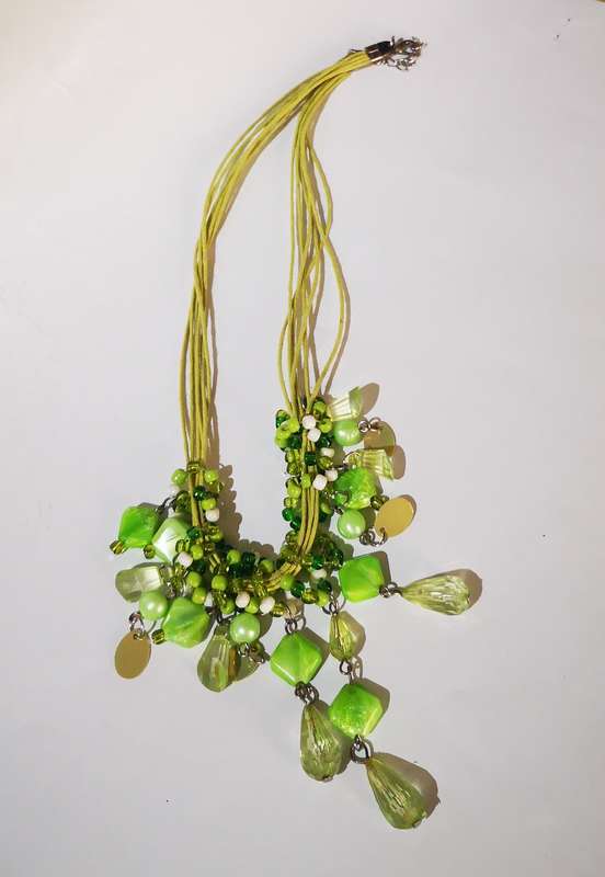 Lime Green Beaded Necklace [New]