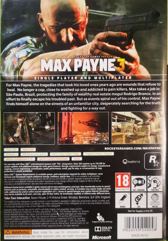 Max Payne 3 (XBOX 360)