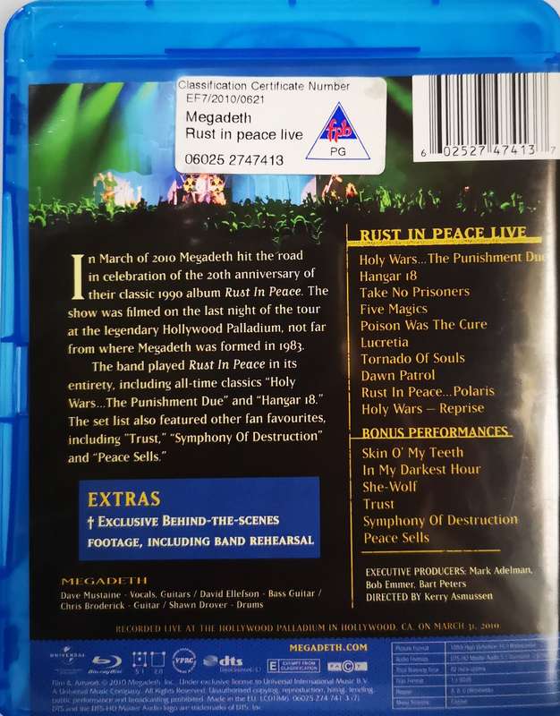 Megadeth - Rust In Peace Live (Blu-Ray)