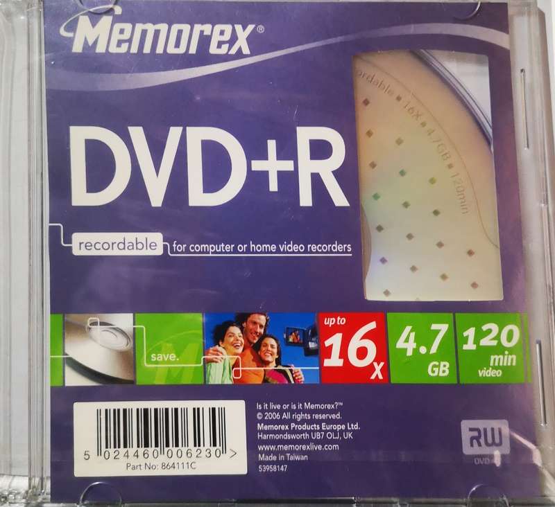 Memorex DVD+R (16x, 4,7GB,120 min) in slim case