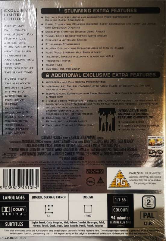Men in Black (MIB)(2002) (Special Two Disc Limited Edition) (DVD) [New]