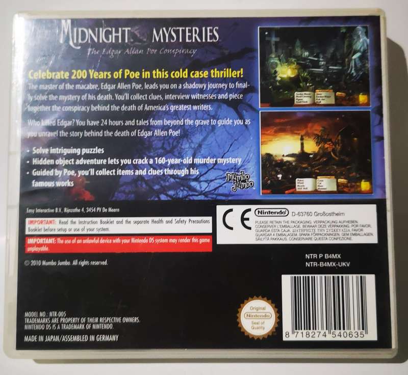 Midnight Mysteries - The Edgar Allan Poe Conspiracy (Nintendo DS)