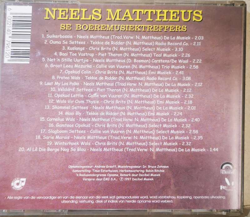 Neels Mattheus se Boeremusiektreffers (CD)