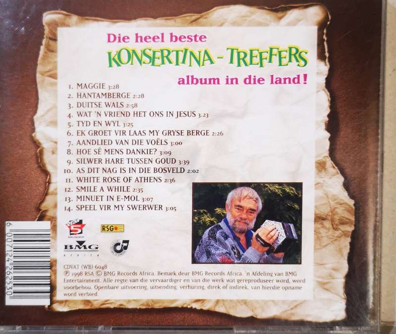 Boeremusiek - Nic Potgieter - Die Heel Beste Konsertina-Treffers Album in die Land! (CD)