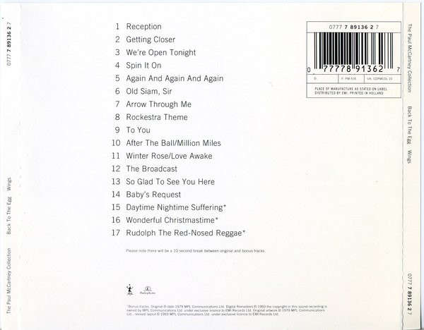 Paul McCartney - Back To The Egg (CD)