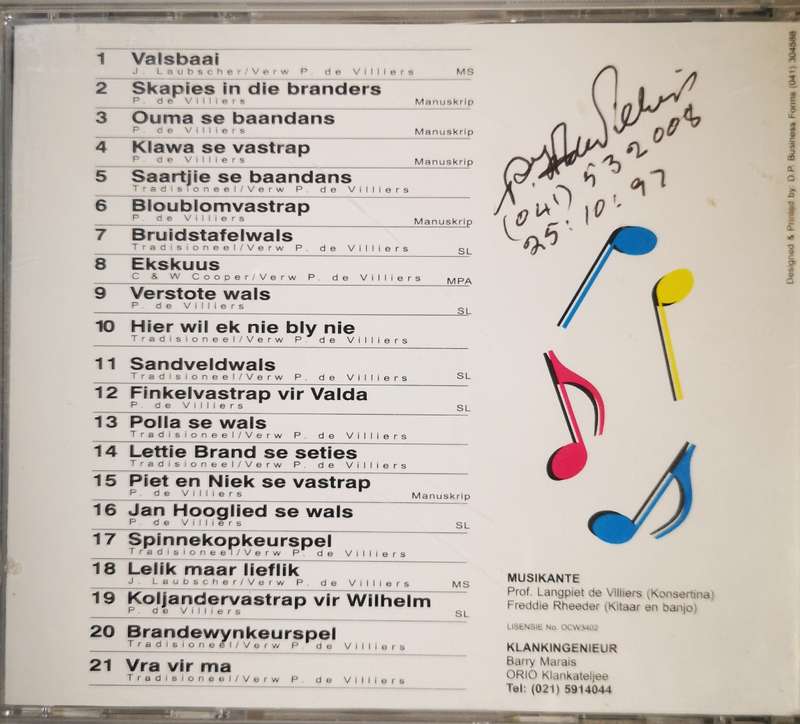 Professor Langpiet De Villiers - Pure Kultuur (CD Signed)