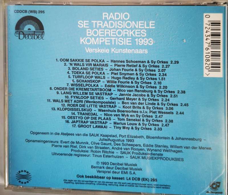 Radio se Tradsionele Boereorkes Kompetisie 1993 (CD)