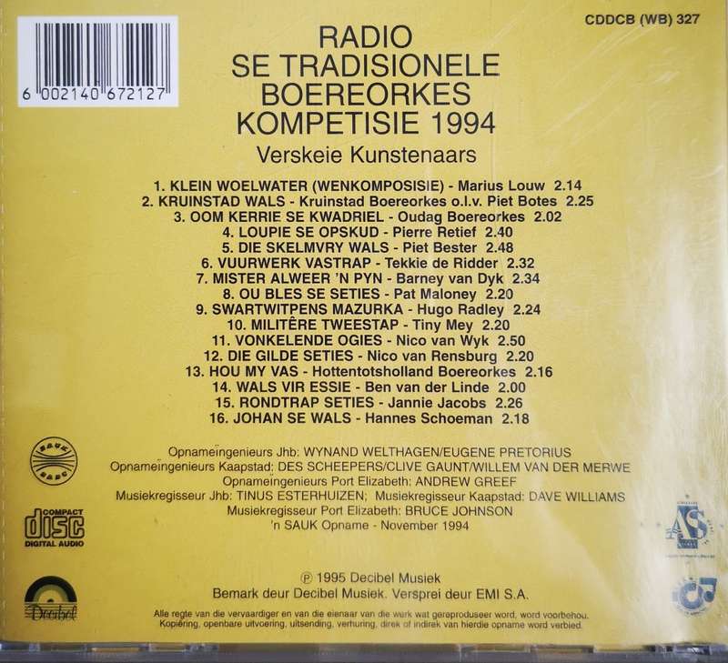 Radio se Tradsionele Boereorkes Kompetisie 1994 (CD)
