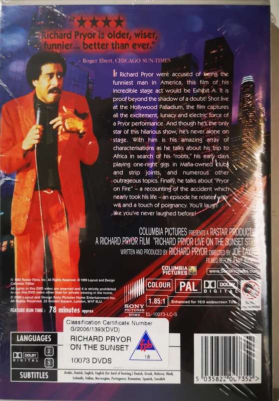 Richard Pryor - Live On Sunset Strip (DVD) [New]