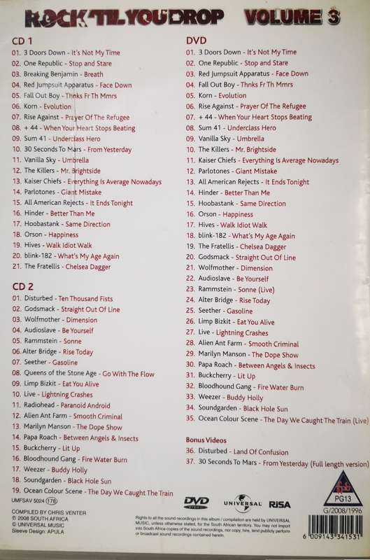 Rock Til You Drop - Volume 3 (2-CD+DVD)