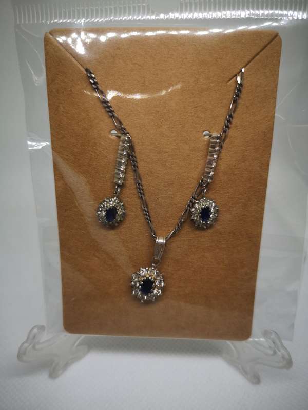Sapphire like Costume Jewelry necklace and earrings