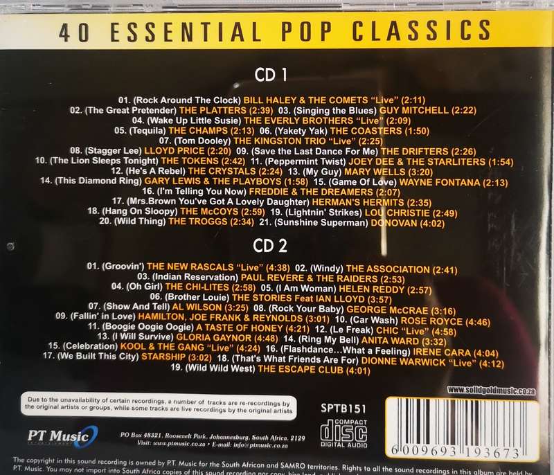 Solid Gold - 40 No 1 Hits from 40 Various Artists (2-CD) 1