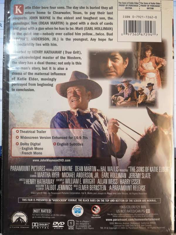 John Wayne - Sons of Katie Elder (DVD) [New]