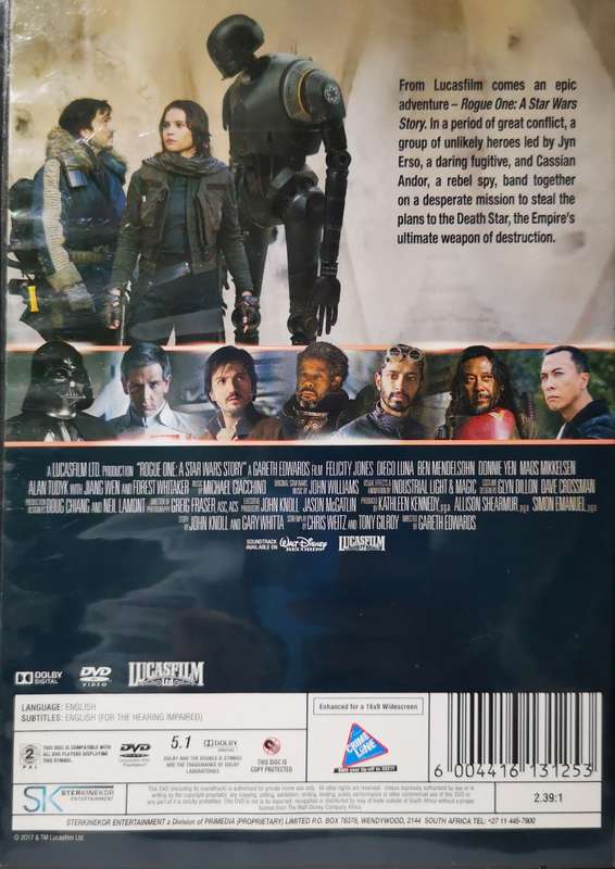 Star Wars - Rogue One - A Star Wars Story 2017 (DVD)