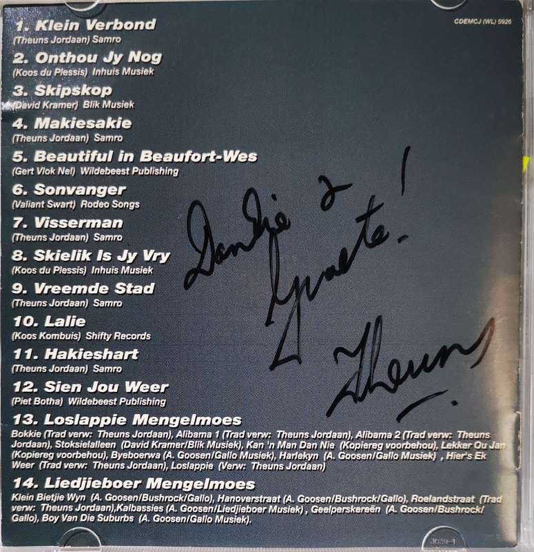 Theuns Jordaan - Vreemde Stad (CD) Signed