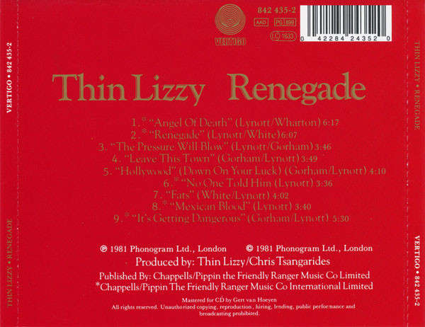 Thin Lizzy - Renegade (CD) [New]