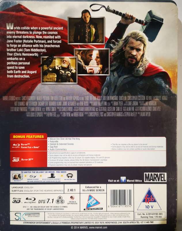 Thor - The Dark World (2-Disc 3D Blu-Ray Steel Book)
