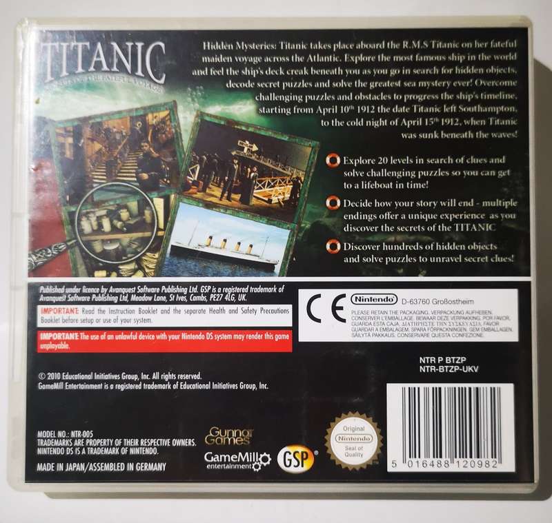 Titanic - Secrets of the Fateful Voyage (Nintendo DS)