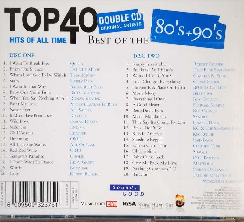 Top 40 Hits of All Time - Best of the 80s +90s (2-CD)
