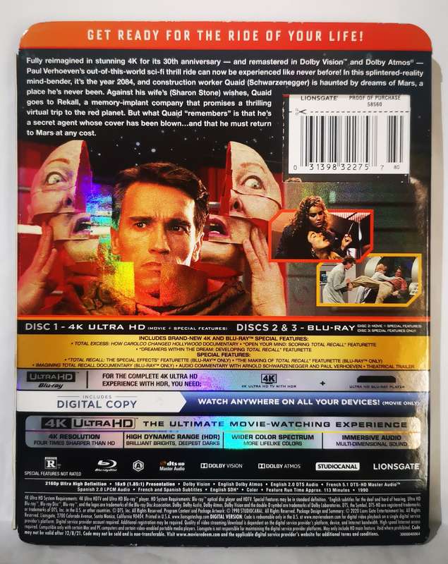Total Recall - Arnold Schwarzenegger (4K Ultra HD Blu-Ray)