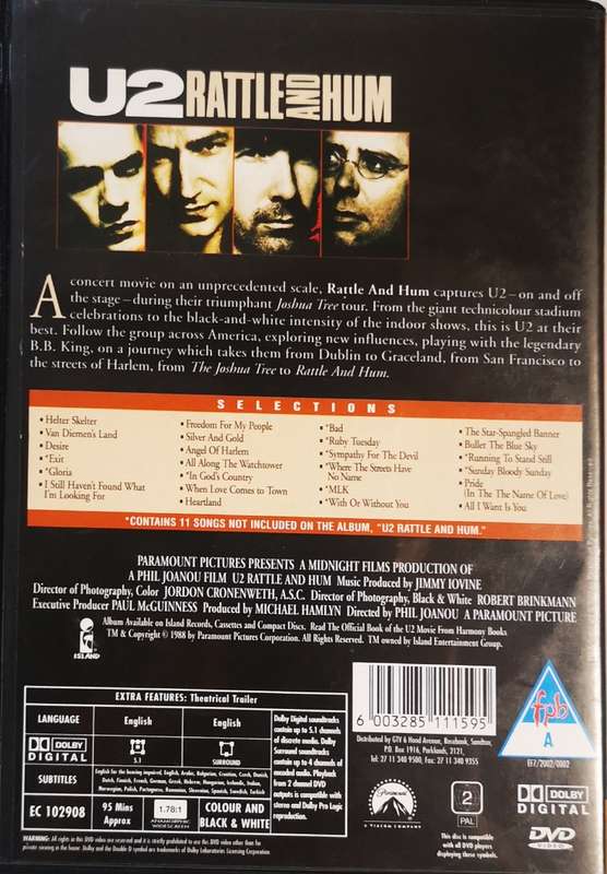U2- Rattle and Hum (DVD)