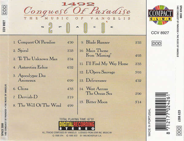 Vangelis - 1492 Conquest Of Paradise - Space 2000 (CD)