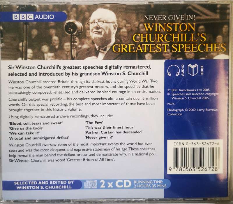Winston Churchill - Never Give In! Winston Churchill's Greatest Speeches (CD)