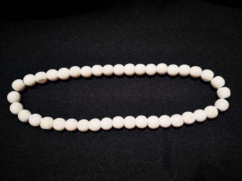 Wooden Beads, White Necklace