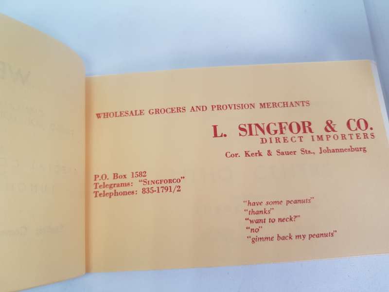 1961 Johannesburg ticket / advertisement book