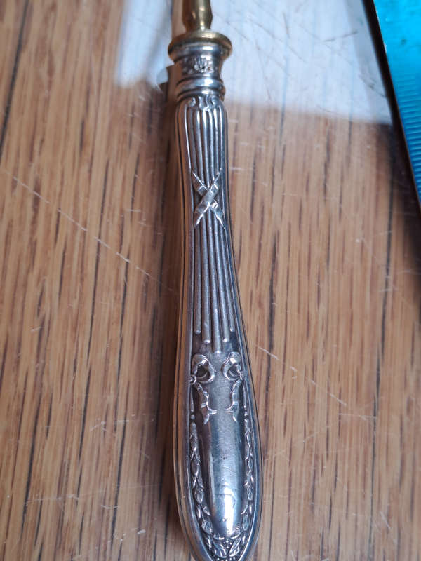 French Antique 800 silver  handled Hors D'oeuvre spoon and sugar sifting spoon very nice
