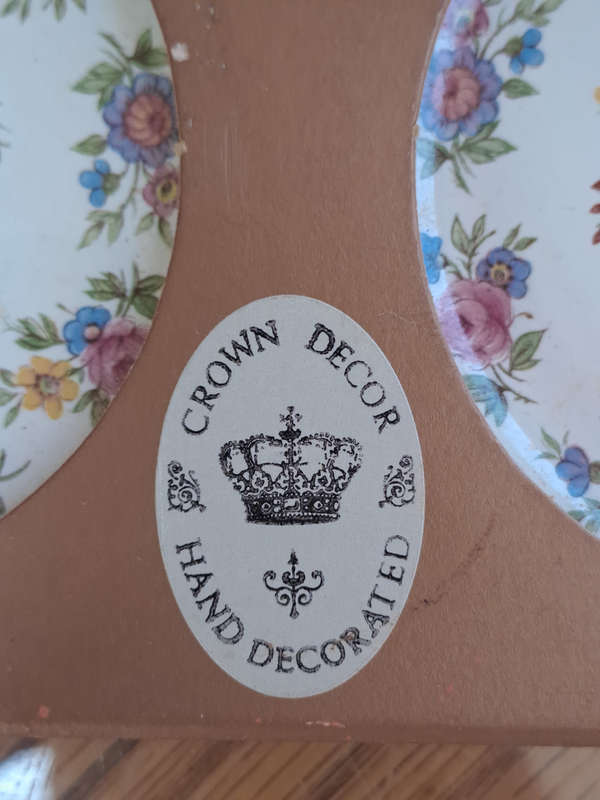 Beautiful unused Crown Decor hand decorated ceramic coasters