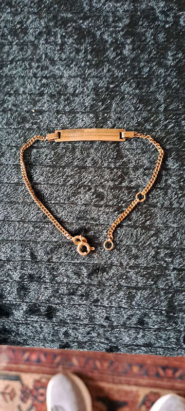 VINTAGE CHILDS id BRACLET ROLLED GOLD OVER 925 SILVER