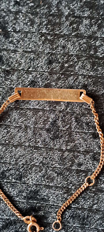 VINTAGE CHILDS id BRACLET ROLLED GOLD OVER 925 SILVER