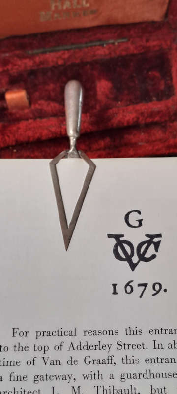 Rare James Fenton and co 1889-1934 Birmingham silver trowel book mark in original case
