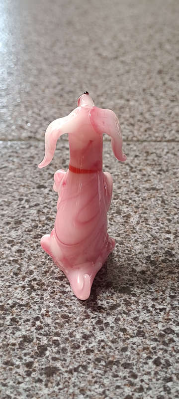 MURANO PINK DOG GLASS
