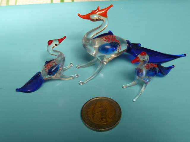MURANO SET OF 3 BIRDS GLASS