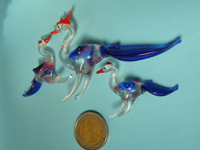 MURANO SET OF 3 BIRDS GLASS