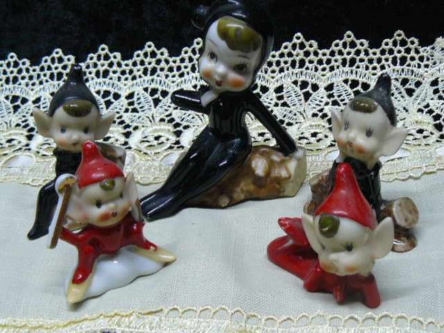 PORCELAIN PIXIES SET OF 5