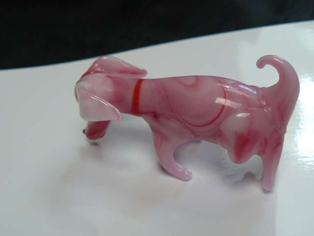 MURANO PINK DOG GLASS