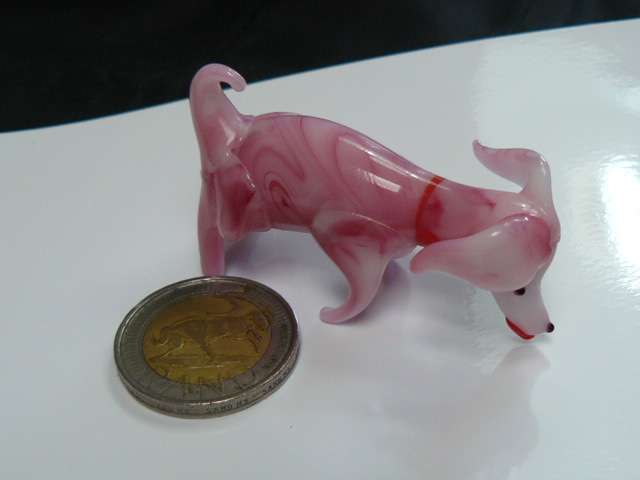 MURANO PINK DOG GLASS