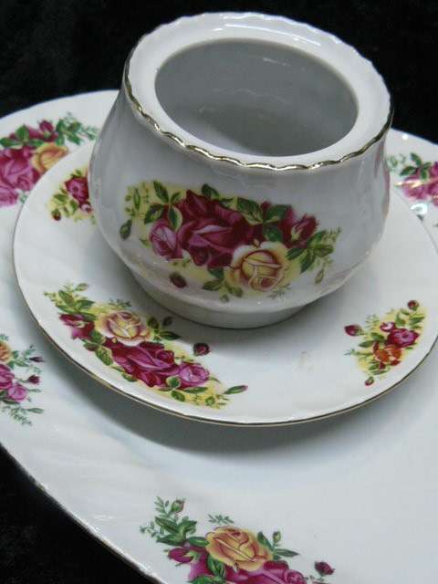 PLATTER PORCELAIN, SAUCER AND BOWL ENGLISH
