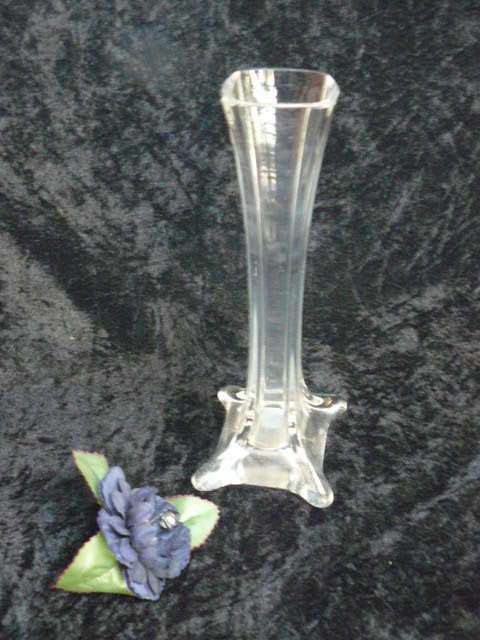 LEAD CRYSTAL GLASS VASES PAIR OF X 2