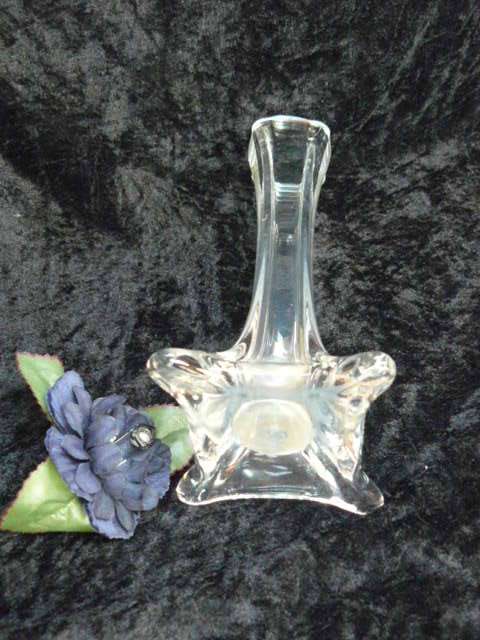 LEAD CRYSTAL GLASS VASES PAIR OF X 2