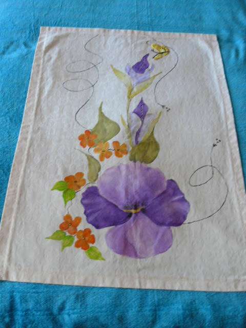 HAND PAINTED EMBROIDERED COTTON TABLE CLOTH