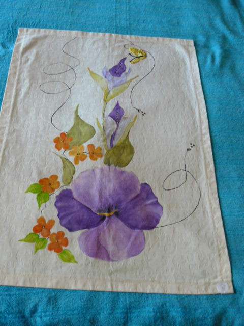 HAND PAINTED EMBROIDERED COTTON TABLE CLOTH