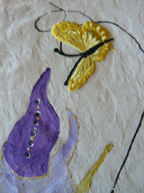 HAND PAINTED EMBROIDERED COTTON TABLE CLOTH