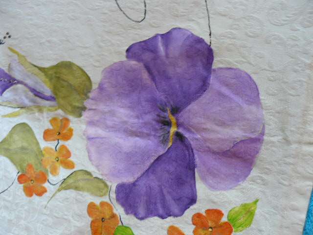 HAND PAINTED EMBROIDERED COTTON TABLE CLOTH