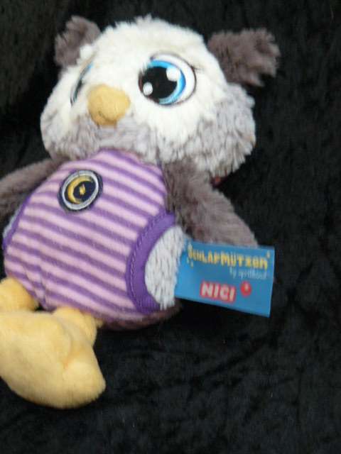 Nici Import Owl Sleeping or Awake Soft Toy