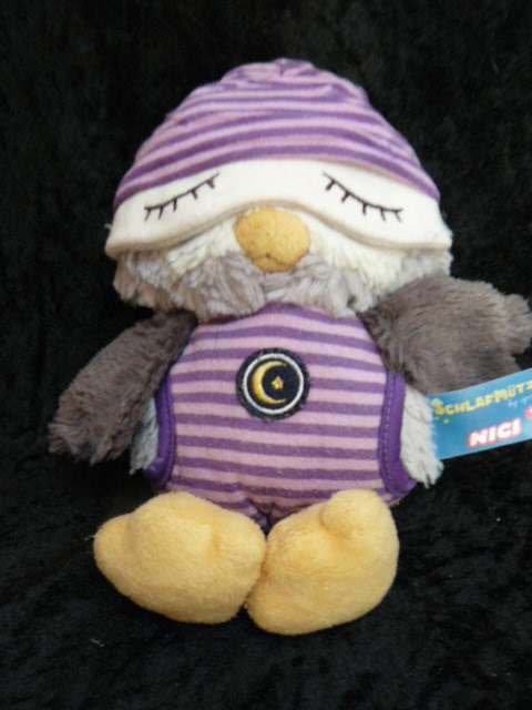Nici Import Owl Sleeping or Awake Soft Toy