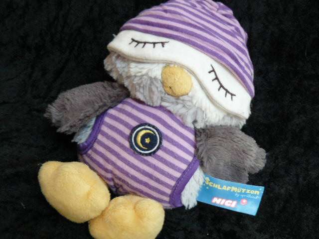Nici Import Owl Sleeping or Awake Soft Toy